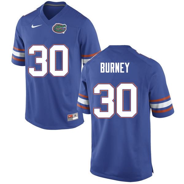 Men's NCAA Florida Gators Amari Burney #30 Stitched Authentic Nike Blue College Football Jersey LKZ4565DM